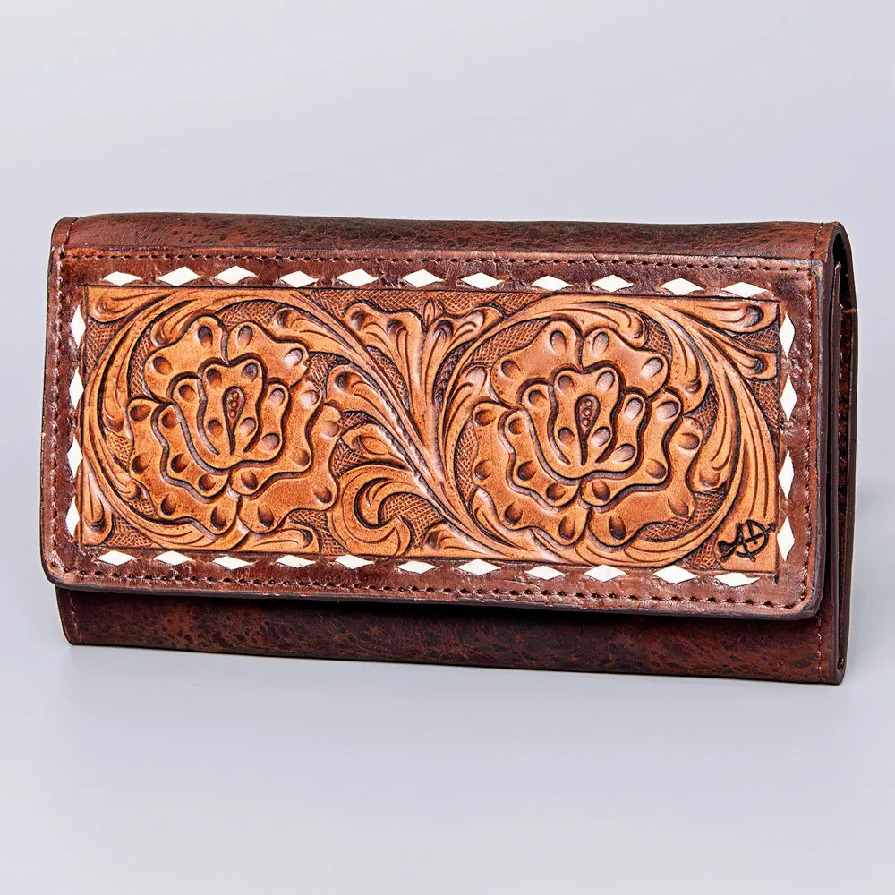 American Darling Wallet Hand Tooled Genuine Leather Western Women Bag | Handbag Purse Wristlet Travel Clutch 1