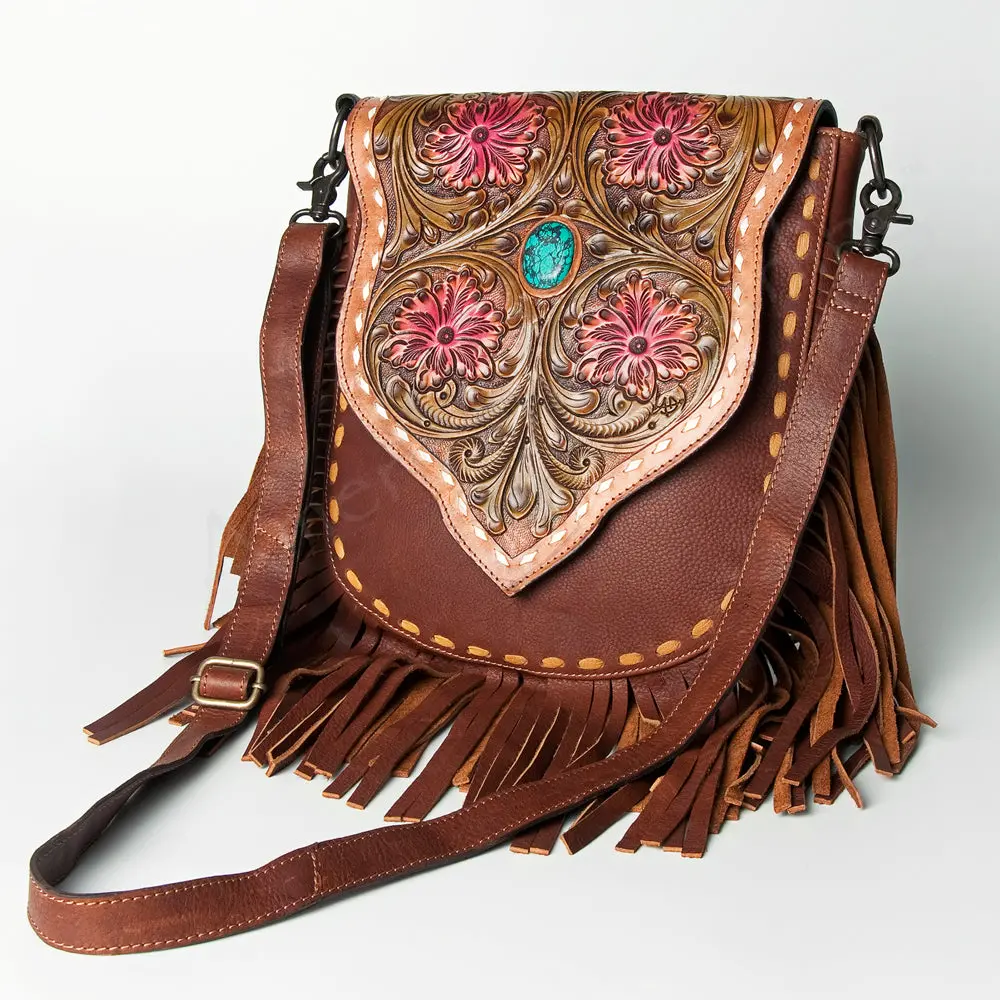 American Darling  Messenger Hand Tooled Genuine Leather Women Bag Western Handbag Purse 1