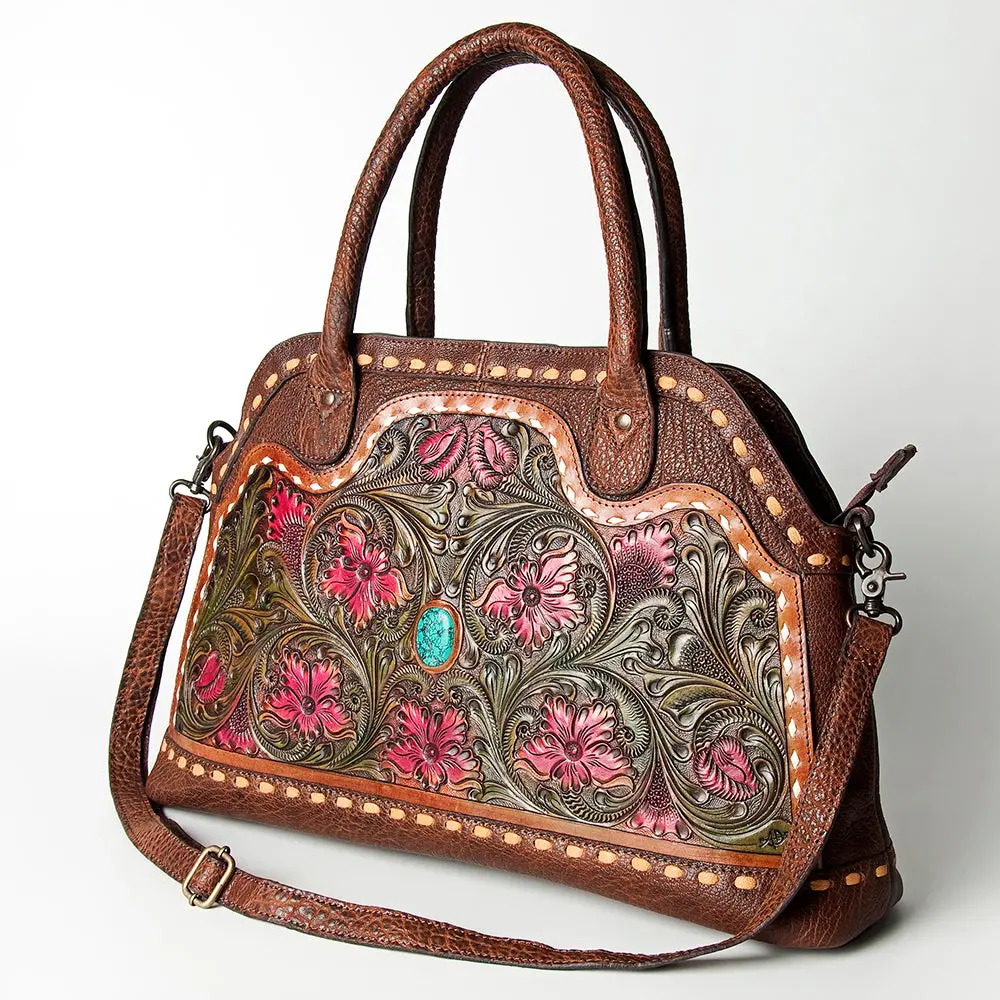 American Darling Tote Hand Tooled Genuine Leather Women Bag Western Handbag Purse 1