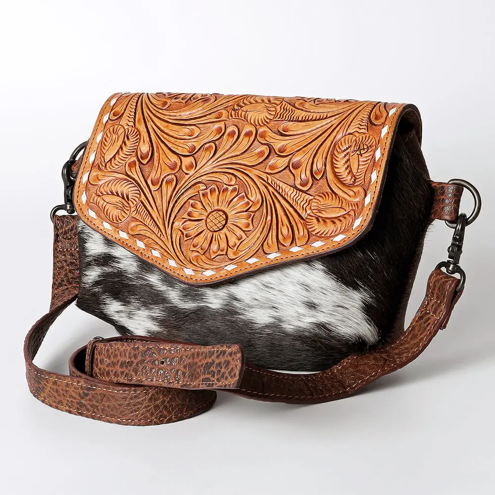 American Darling Cross Body Hand Tooled Hair-Ongenuine Leather Women Bag Western Handbag Purse 1