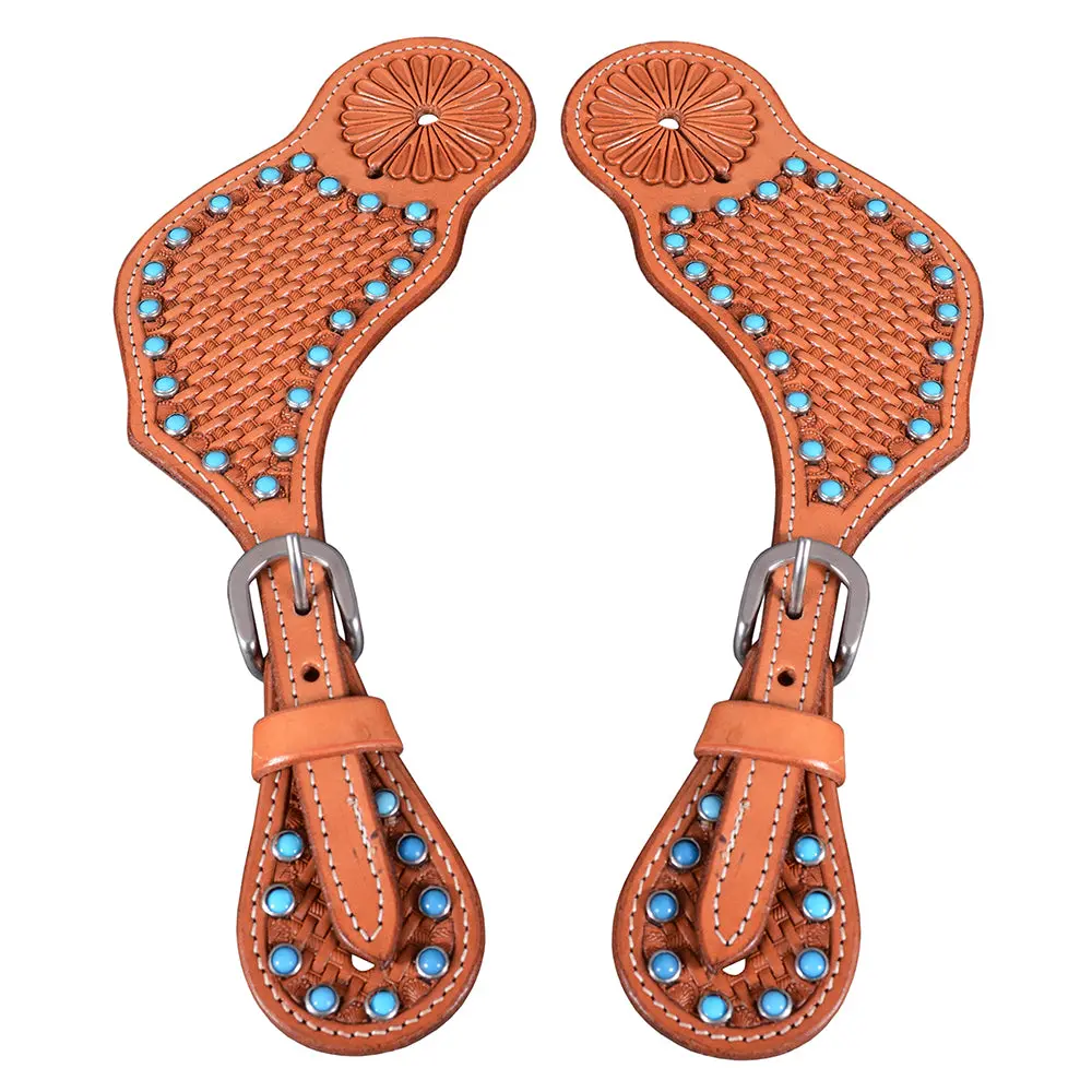 Bar H Equine Leather Spurs Straps For Adults - Western Womens Spur Straps For Horse Riding, Barrel Racing, Show, And Rodeo 1