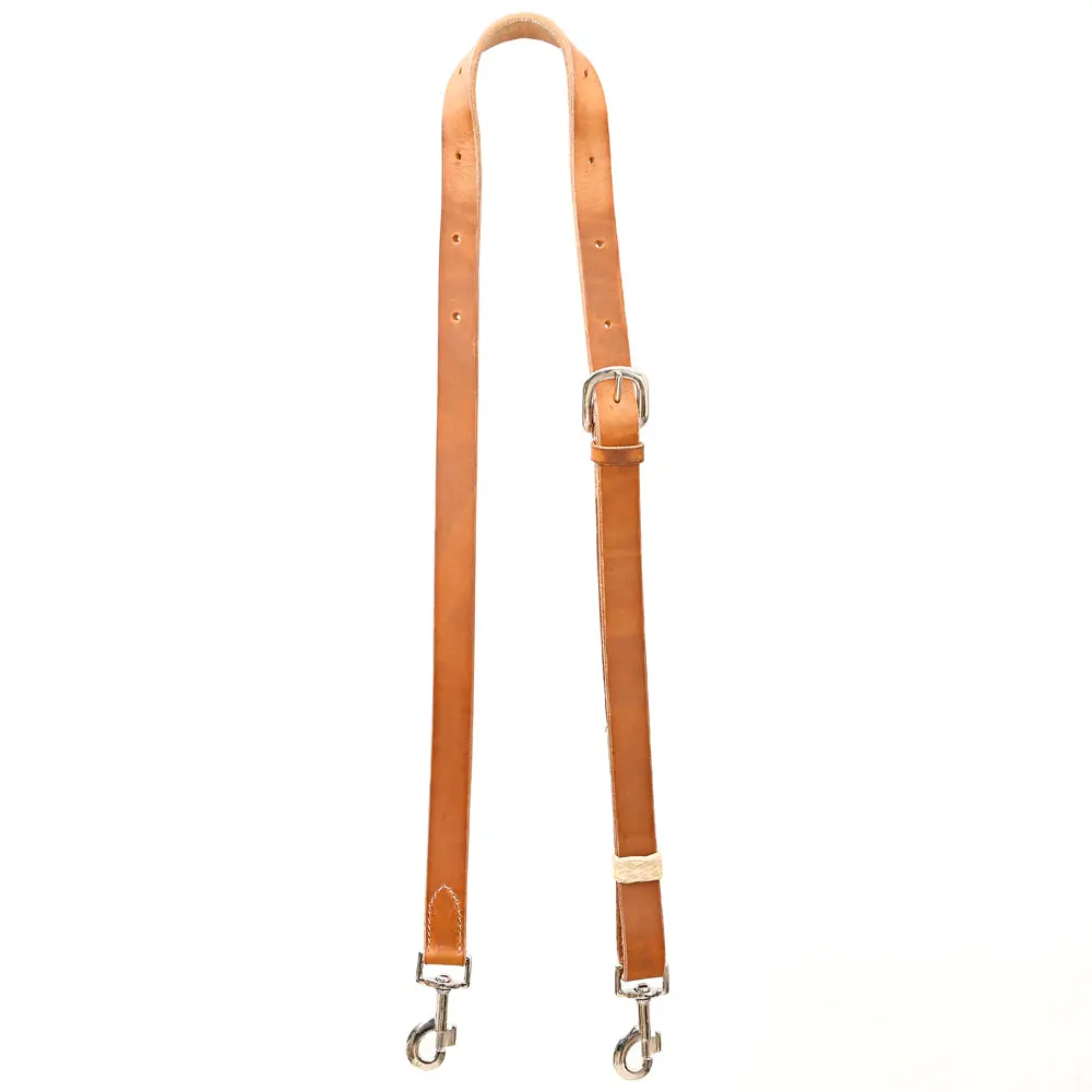 Bar H Equine Horse Genuine Leather Tie Downs Snap Ends Tan 1