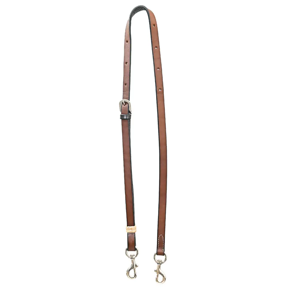 Bar H Equine Horse Genuine Leather Tie Downs Snap Ends Brown 1