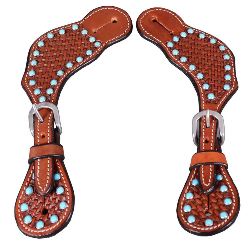 Bar H Equine Leather Spurs Straps For Adults - Western Womens Spur Horse Riding, Barrel Racing, Show, And Rodeo 1