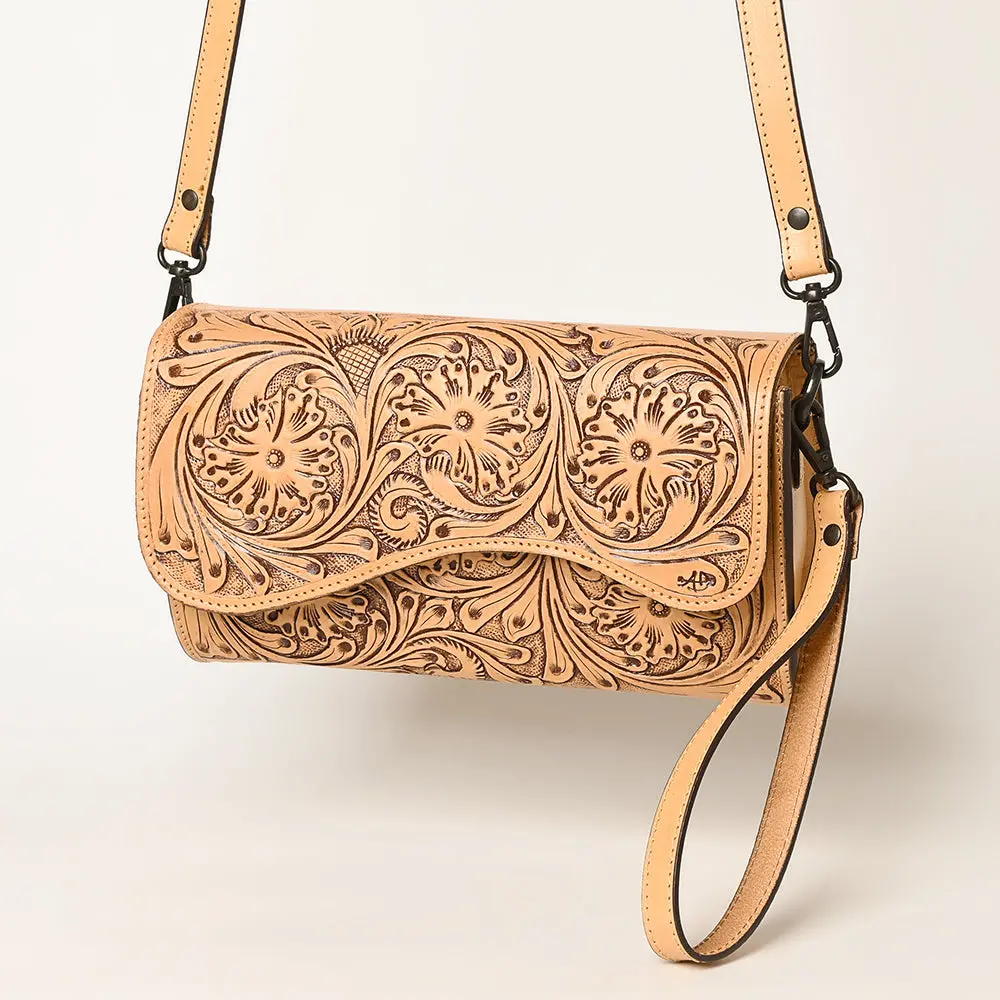 American Darling Wallet Hand Tooled Genuine Leather Women Bag Western Handbag Purse 1