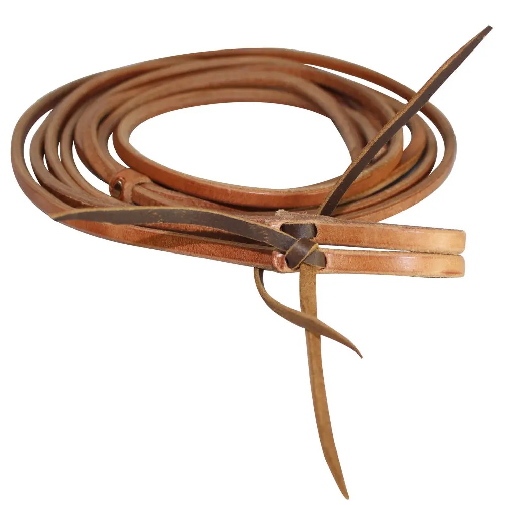 Hilason Leather Horse Split Reins Water Loops Tie Laces Brown 1