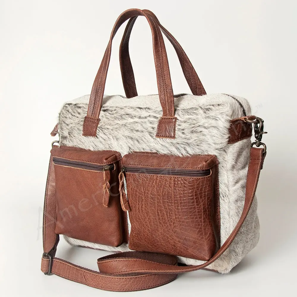 American Darling Tote Bag, Western Genuine Leather Hair-On Cowhide Handcrafted Purse With Ykk Zipper, 16In Wide 3