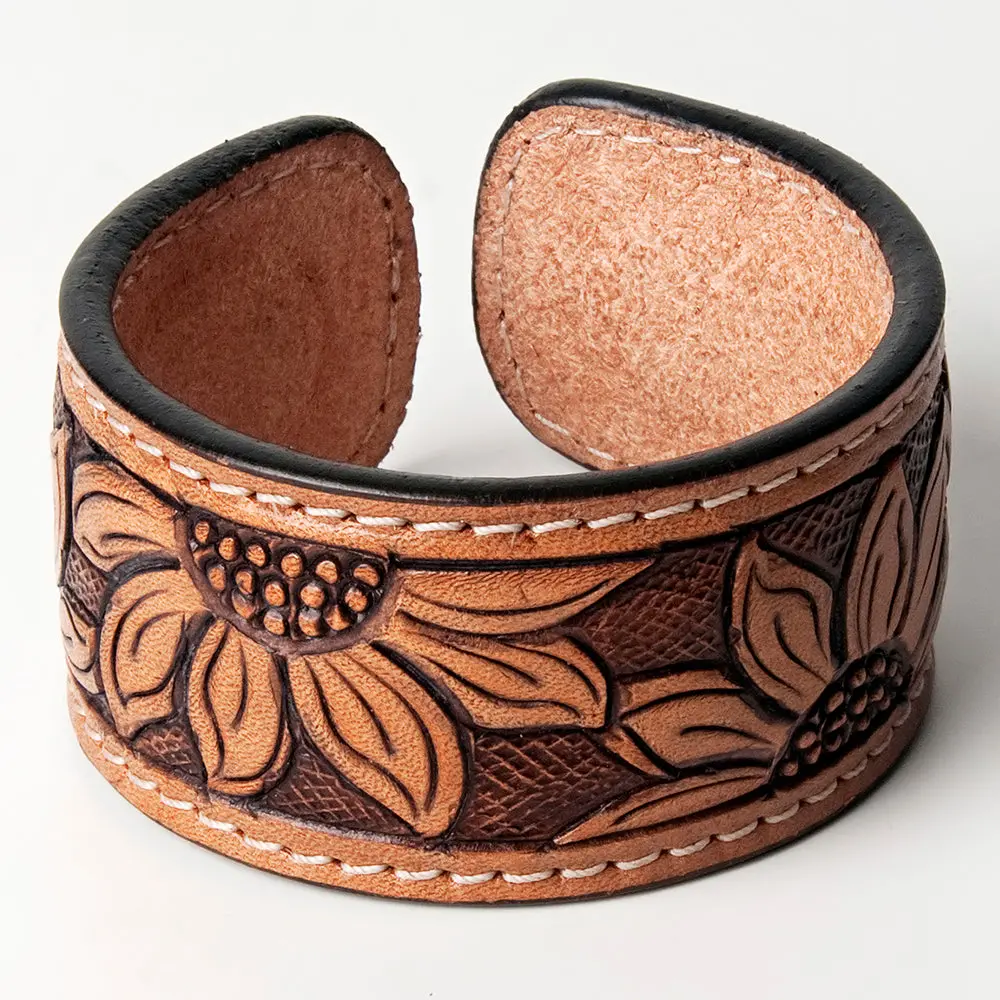 American Darling Bracelet Hand Tooled Carved Genuine Leather Women | Handmade Western Rustic 35