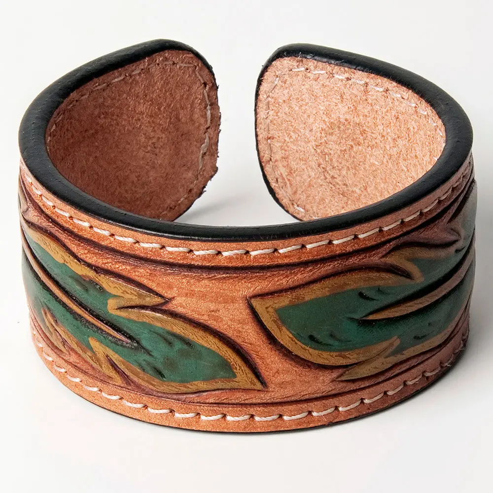American Darling Bracelet Hand Tooled Carved Genuine Leather Women | Handmade Western Rustic 5