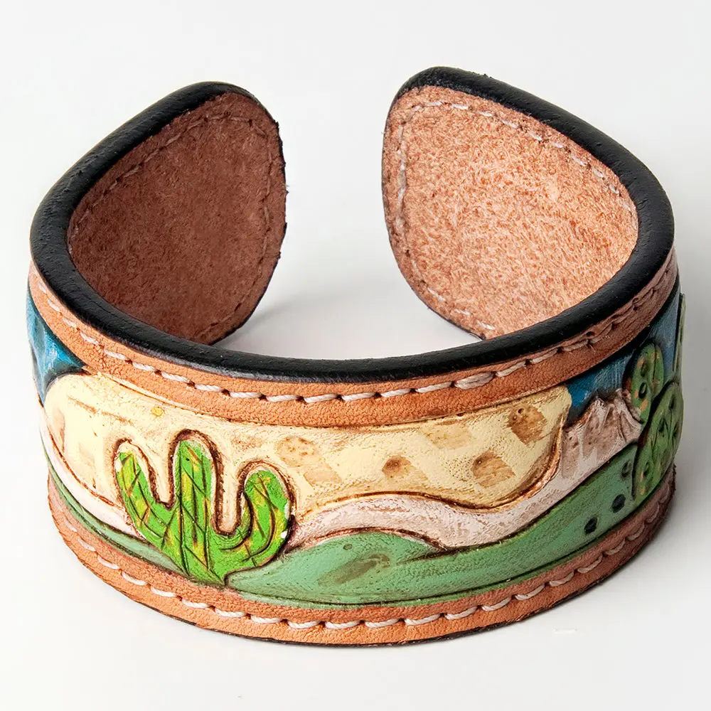 American Darling Bracelet Hand Tooled Carved Genuine Leather Women | Handmade Western Rustic 10