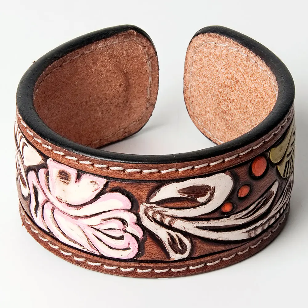 American Darling Bracelet Hand Tooled Carved Genuine Leather Women | Handmade Western Rustic 36