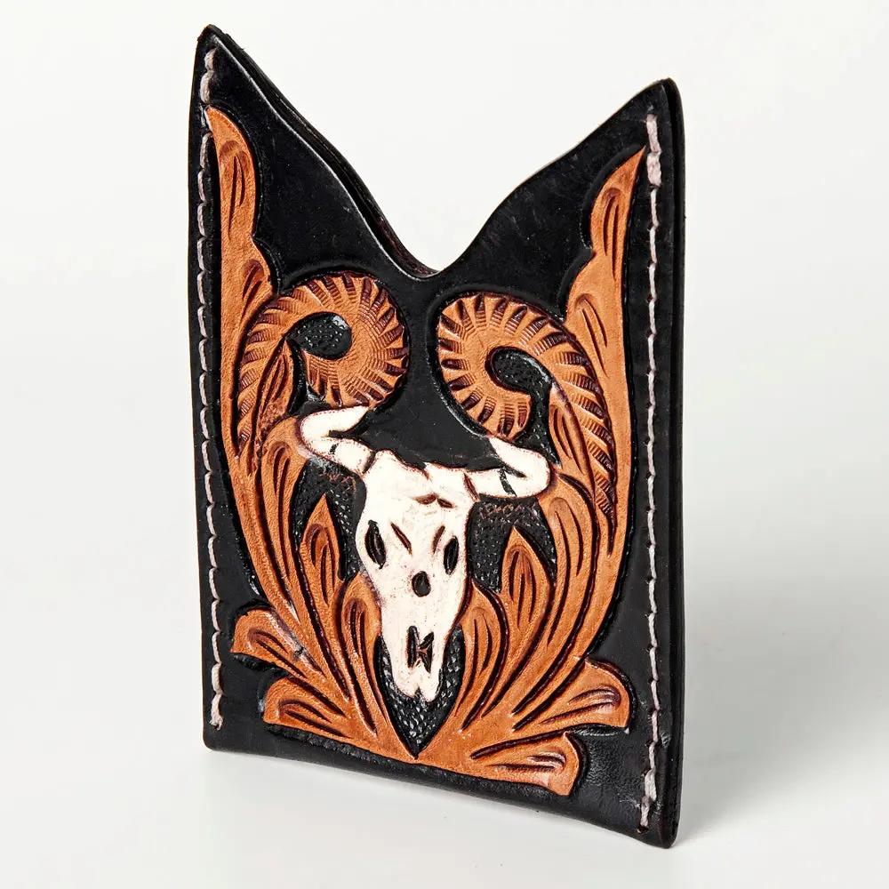 American Darling Card Holder Hand Tooled Genuine Leather | Business Credit 1