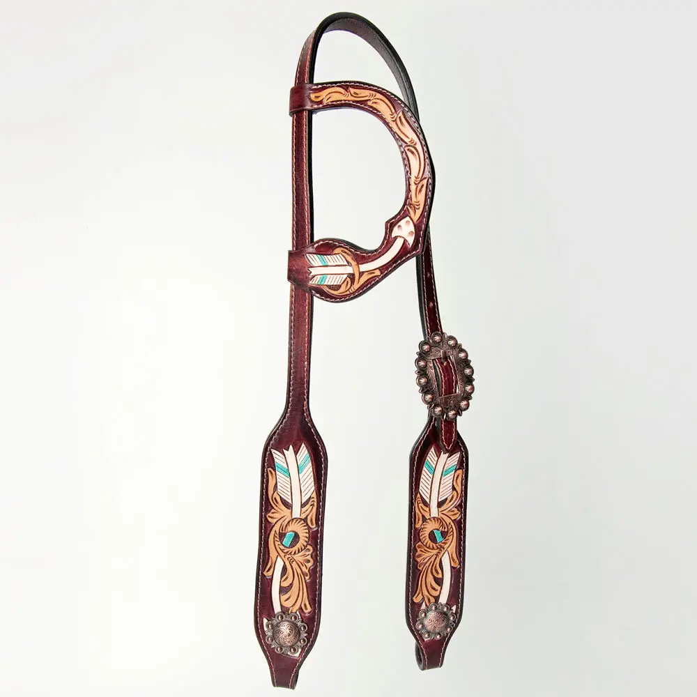 American Darling Adpaf133-Hs Western Horse One Ear Headstall Leather 1