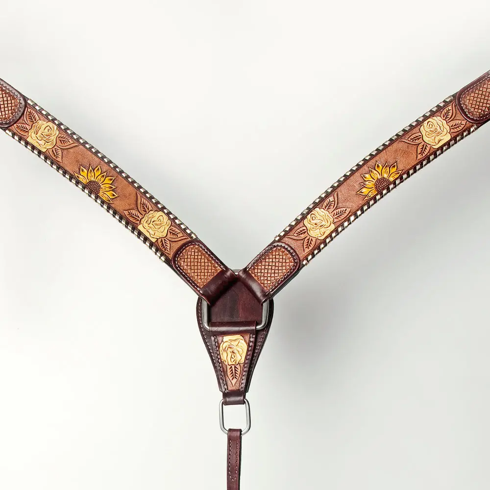 American Darling Western Horse Headstall Breast Collar Set Leather 1