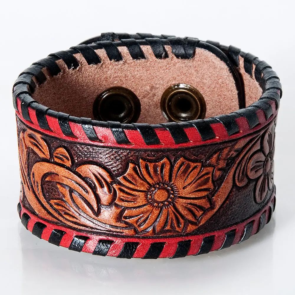 American Darling Bracelet Hand Tooled Carved Genuine Leather Women | Handmade Western Rustic 11