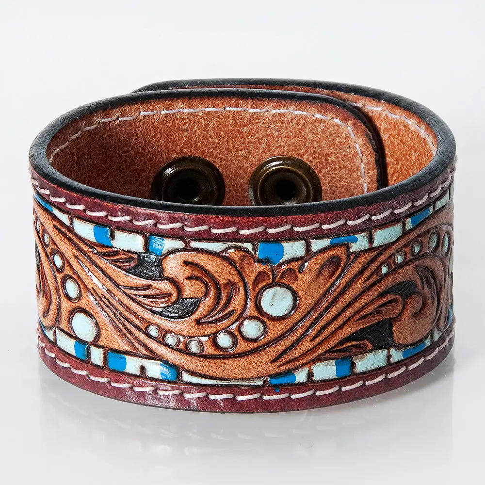 American Darling Bracelet Hand Tooled Carved Genuine Leather Women | Handmade Western Rustic 19