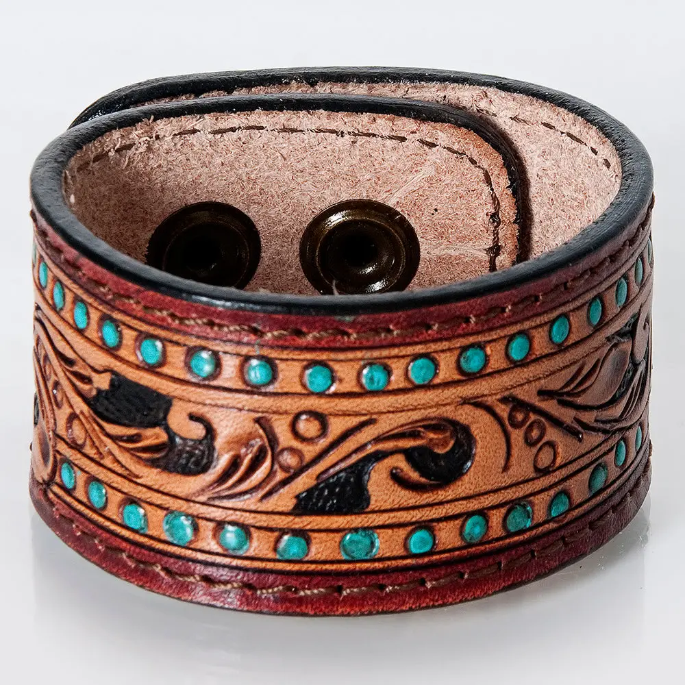 American Darling Bracelet Hand Tooled Carved Genuine Leather Women | Handmade Western Rustic 21