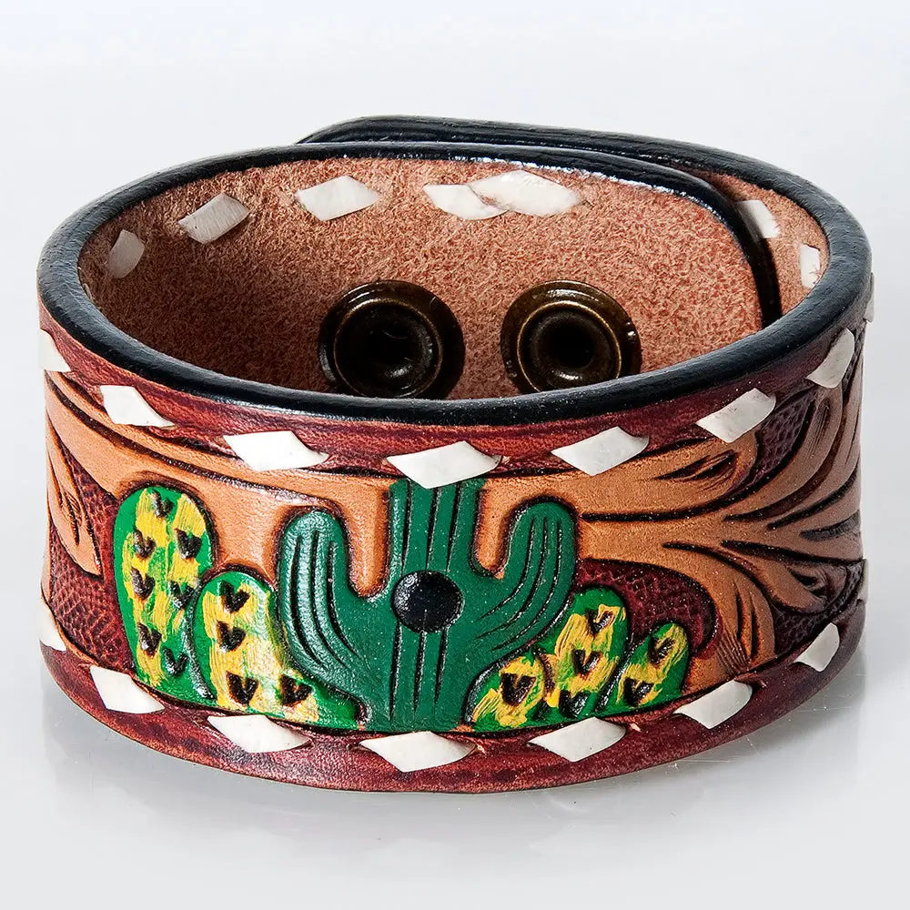 American Darling Bracelet Hand Tooled Carved Genuine Leather Women | Handmade Western Rustic 23