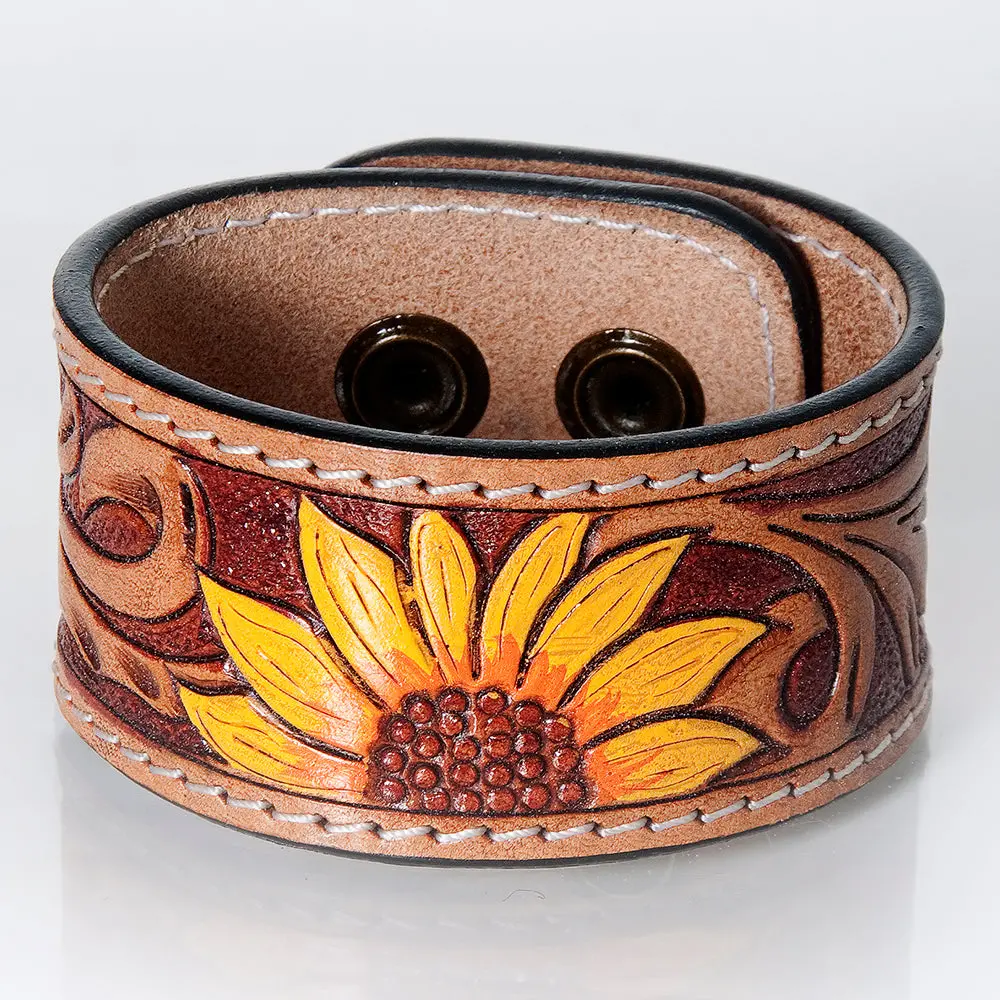 American Darling Bracelet Hand Tooled Carved Genuine Leather Women | Handmade Western Rustic 25