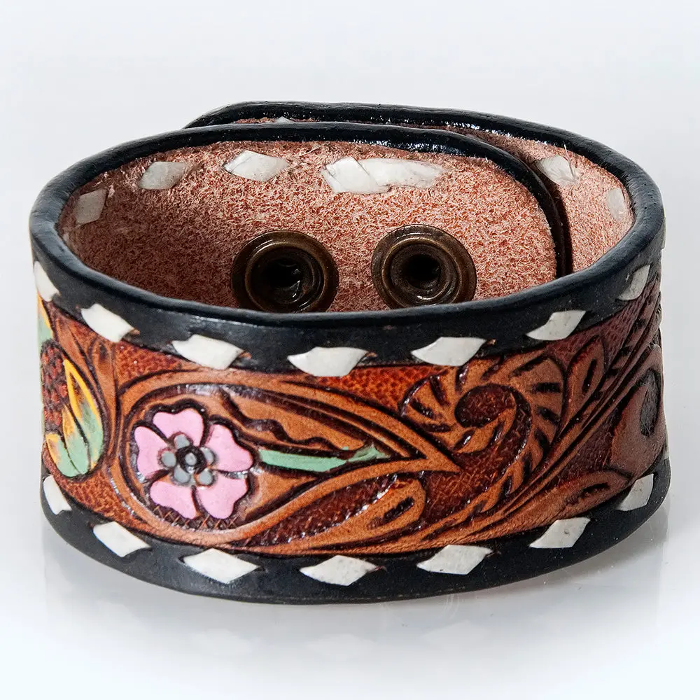 American Darling Bracelet Hand Tooled Carved Genuine Leather Women | Handmade Western Rustic 37