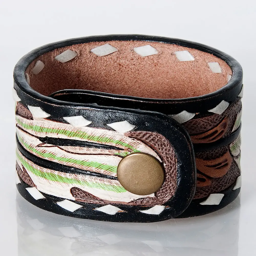 American Darling Bracelet Hand Tooled Carved Genuine Leather Women | Handmade Western Rustic 37