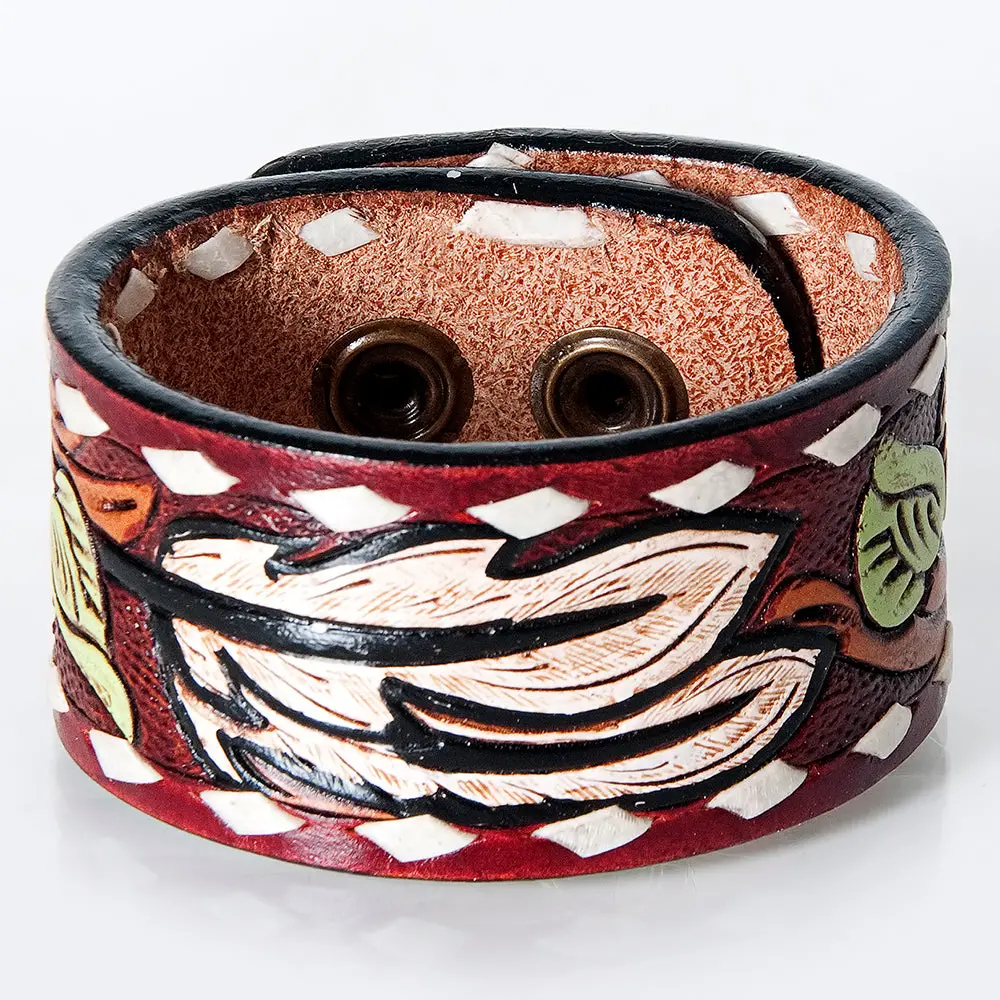 American Darling Bracelet Hand Tooled Carved Genuine Leather Women | Handmade Western Rustic 27