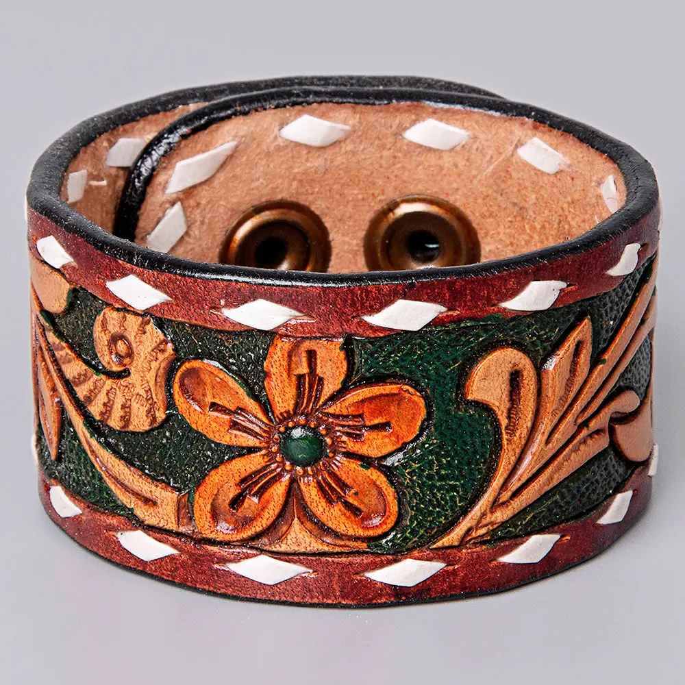 American Darling Bracelet Hand Tooled Carved Genuine Leather Women | Handmade Western Rustic 29
