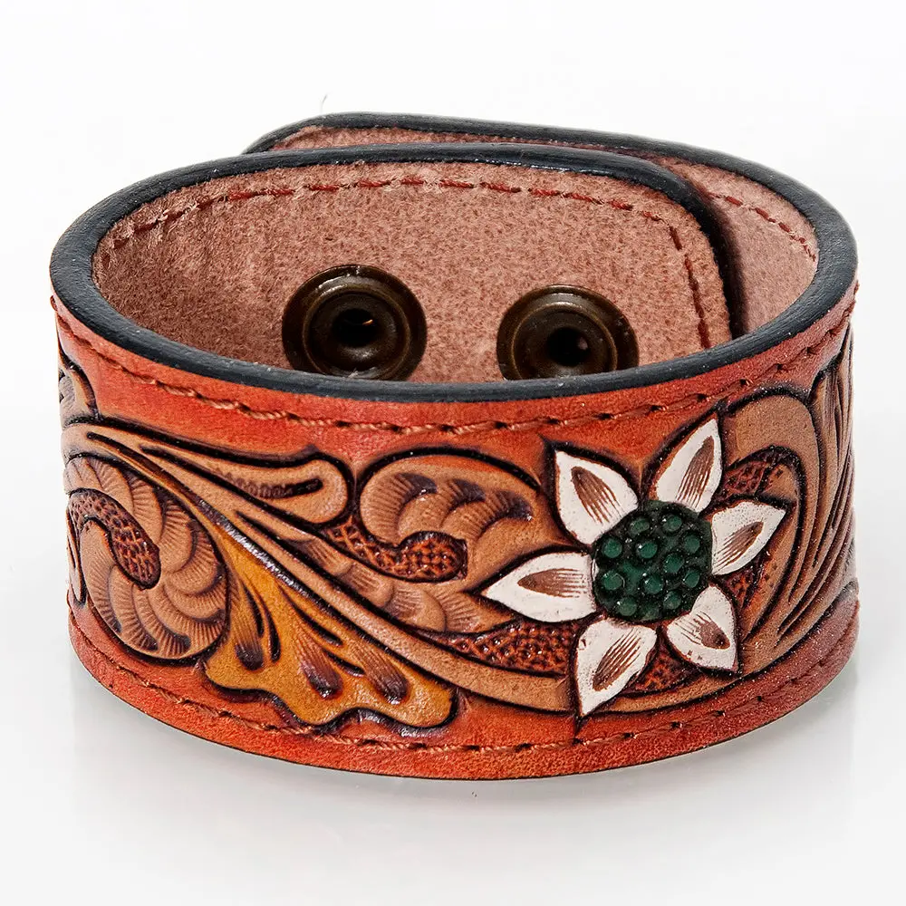 American Darling Bracelet Hand Tooled Carved Genuine Leather Women | Handmade Western Rustic 30