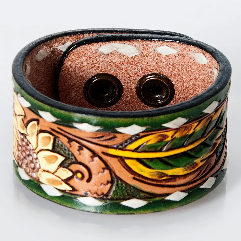 American Darling Bracelet Hand Tooled Carved Genuine Leather Women | Handmade Western Rustic 31