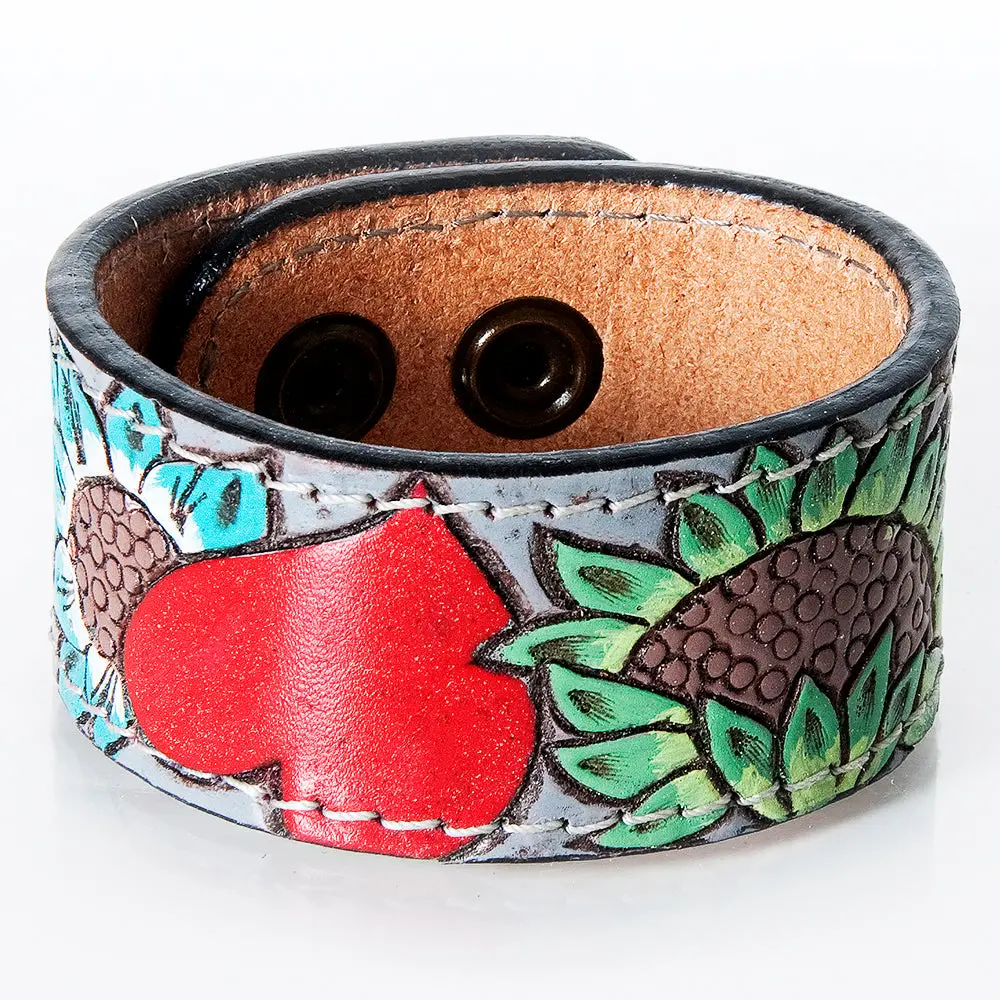 American Darling Bracelet Hand Tooled Carved Genuine Leather Women | Handmade Western Rustic 8