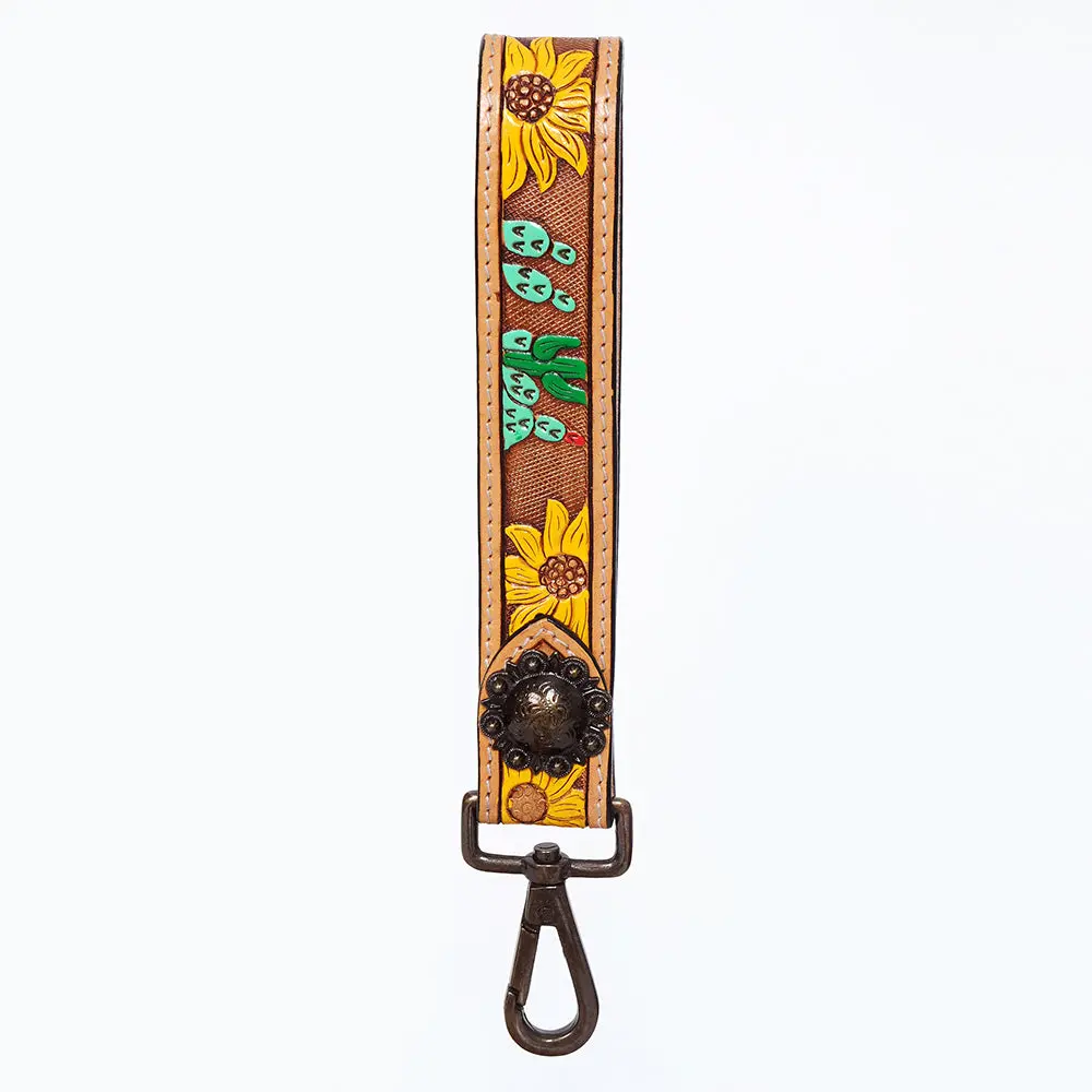 American Darling Hand Tooled Genuine Leather Handle Strap For Wristlet Bag Phone Wrist Keychain Wallet Purse Clutch Cellphone 2