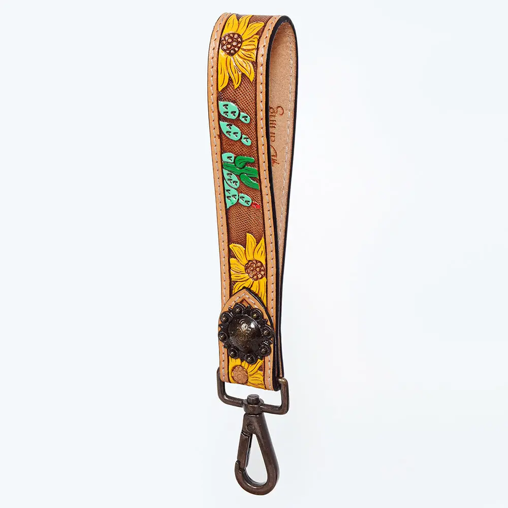 American Darling Hand Tooled Genuine Leather Handle Strap For Wristlet Bag Phone Wrist Keychain Wallet Purse Clutch Cellphone 1