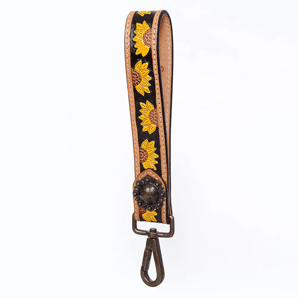 American Darling Hand Tooled Genuine Leather Handle Strap For Wristlet Bag Phone Wrist Keychain Wallet Purse Clutch Cellphone 3