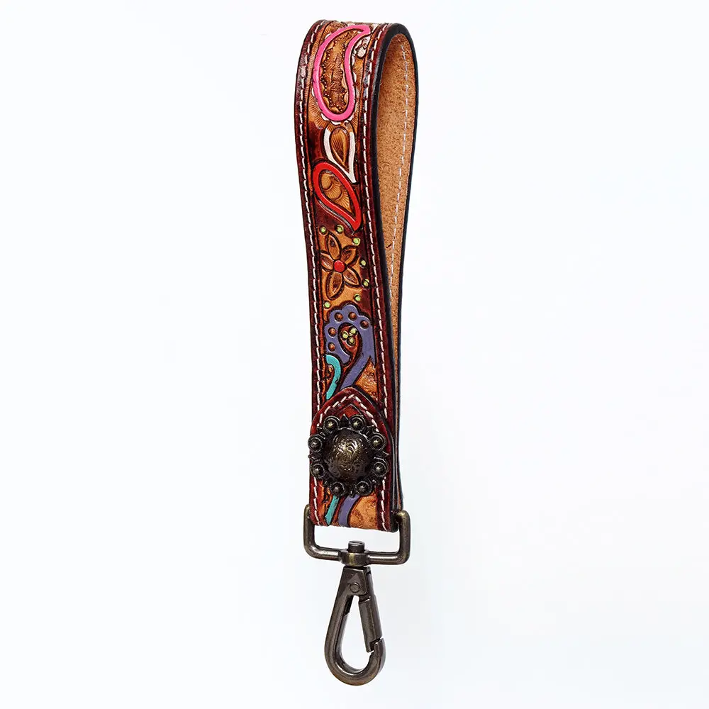 American Darling Hand Tooled Genuine Leather Handle Strap For Wristlet Bag Phone Wrist Keychain Wallet Purse Clutch Cellphone 6