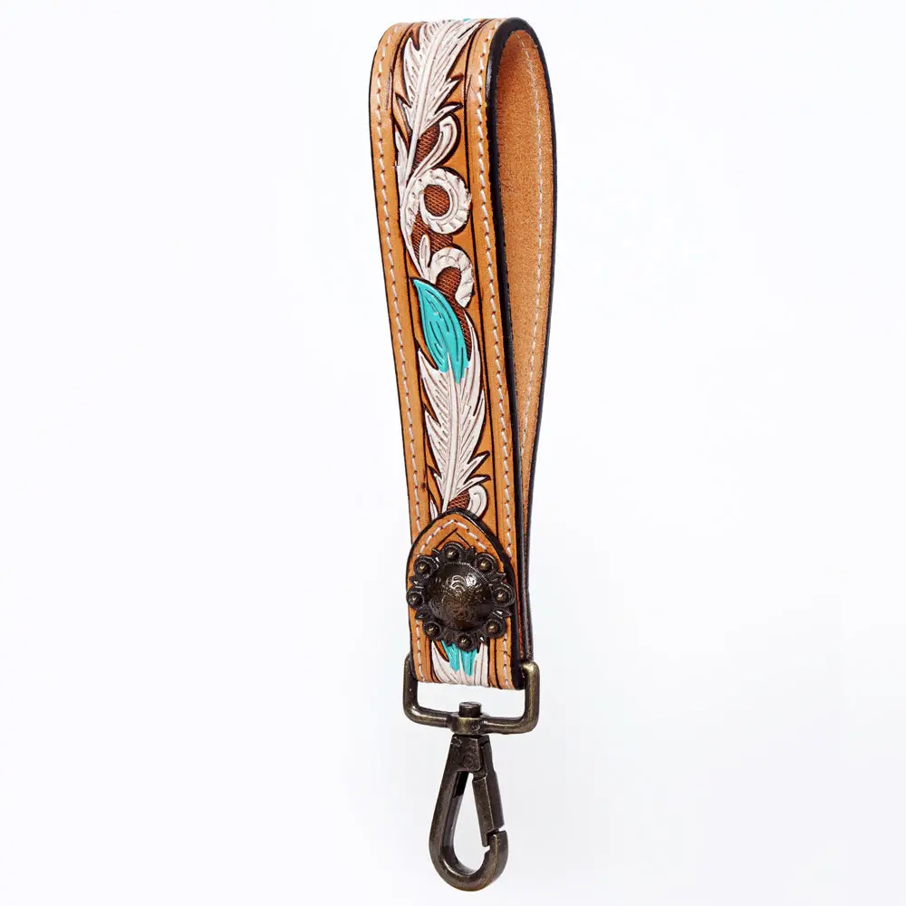 American Darling Hand Tooled Genuine Leather Handle Strap For Wristlet Bag Phone Wrist Keychain Wallet Purse Clutch Cellphone 8