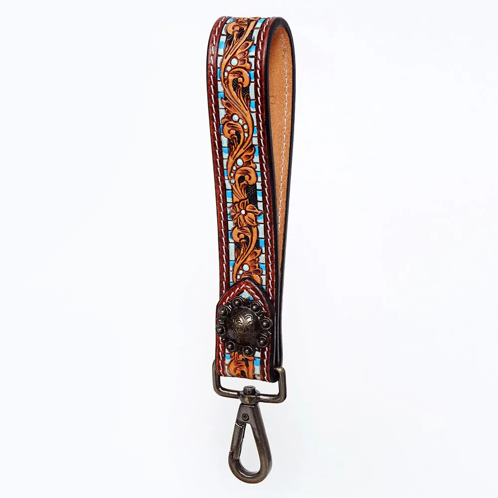 American Darling Hand Tooled Genuine Leather Handle Strap For Wristlet Bag Phone Wrist Keychain Wallet Purse Clutch Cellphone 9