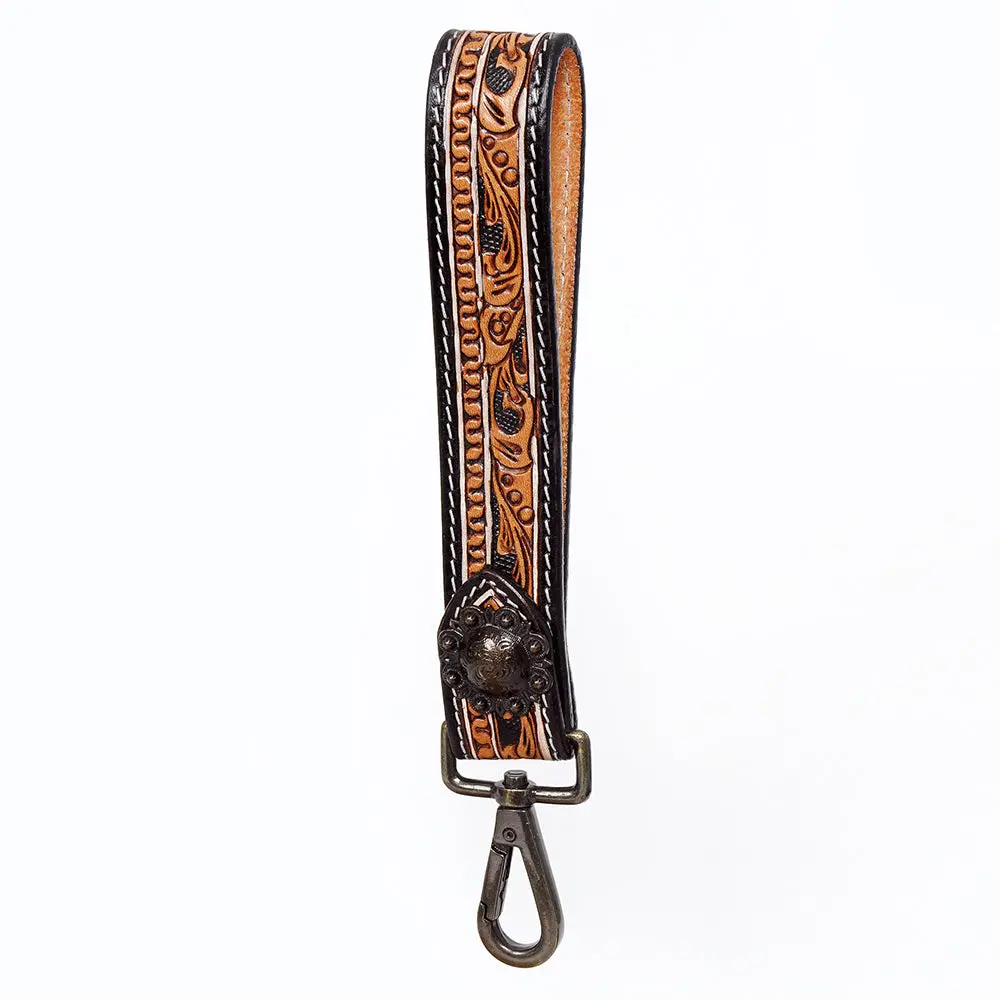 American Darling Hand Tooled Genuine Leather Handle Strap For Wristlet Bag Phone Wrist Keychain Wallet Purse Clutch Cellphone 10