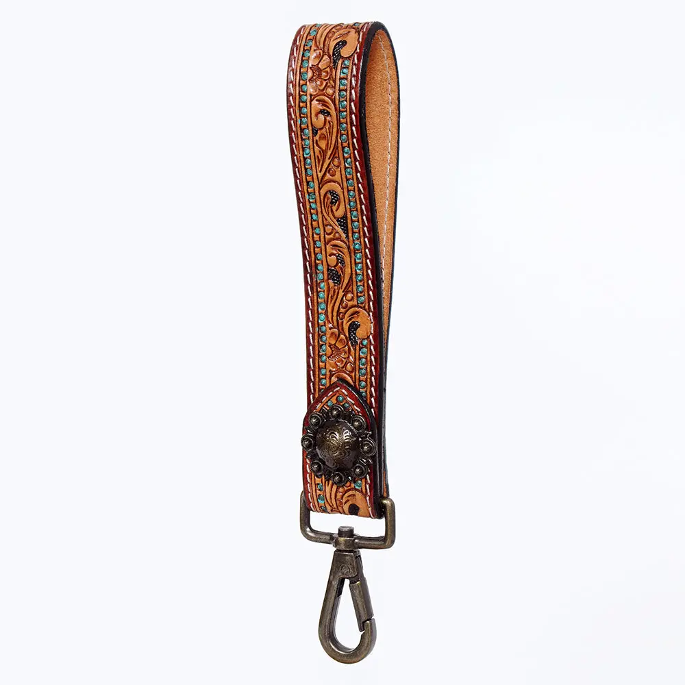American Darling Hand Tooled Genuine Leather Handle Strap For Wristlet Bag Phone Wrist Keychain Wallet Purse Clutch Cellphone 11
