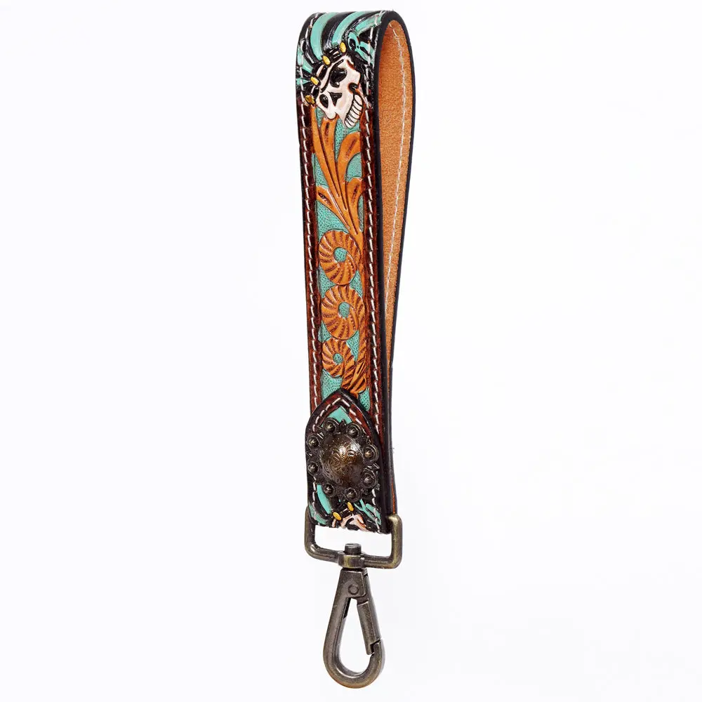 American Darling Hand Tooled Genuine Leather Handle Strap For Wristlet Bag Phone Wrist Keychain Wallet Purse Clutch Cellphone 12