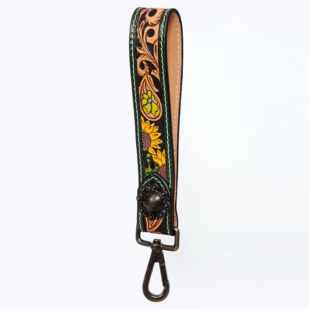 American Darling Hand Tooled Genuine Leather Handle Strap For Wristlet Bag Phone Wrist Keychain Wallet Purse Clutch Cellphone 13