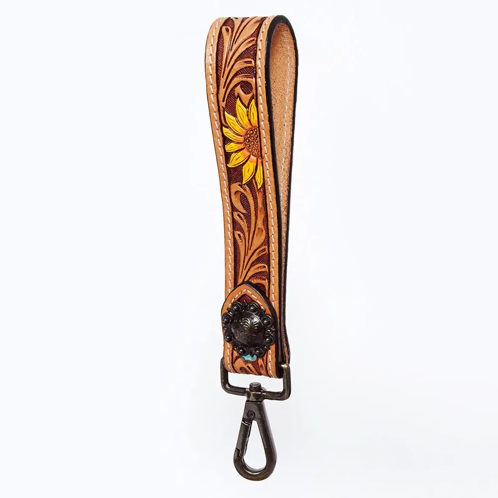 American Darling Hand Tooled Genuine Leather Handle Strap For Wristlet Bag Phone Wrist Keychain Wallet Purse Clutch Cellphone 14