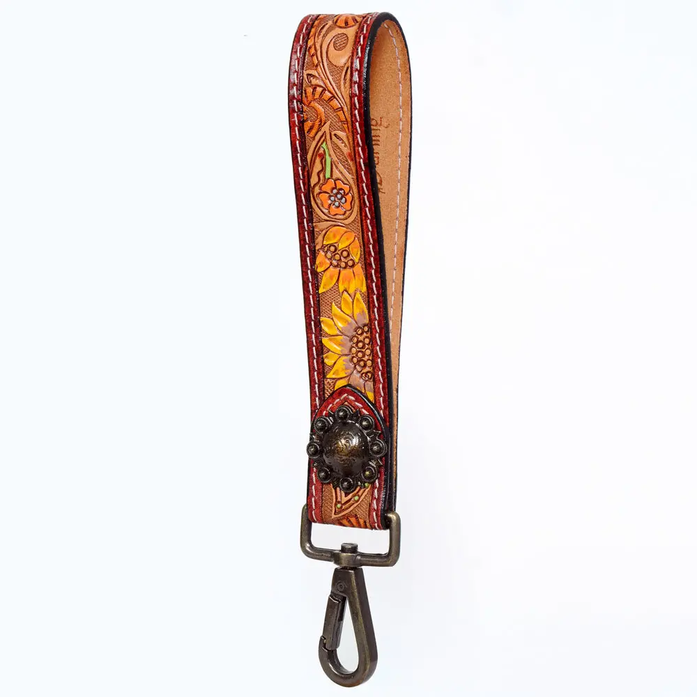 American Darling Hand Tooled Genuine Leather Handle Strap For Wristlet Bag Phone Wrist Keychain Wallet Purse Clutch Cellphone 15