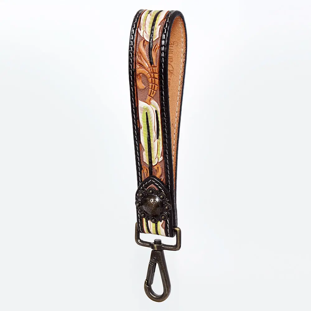 American Darling Hand Tooled Genuine Leather Handle Strap For Wristlet Bag Phone Wrist Keychain Wallet Purse Clutch Cellphone 17