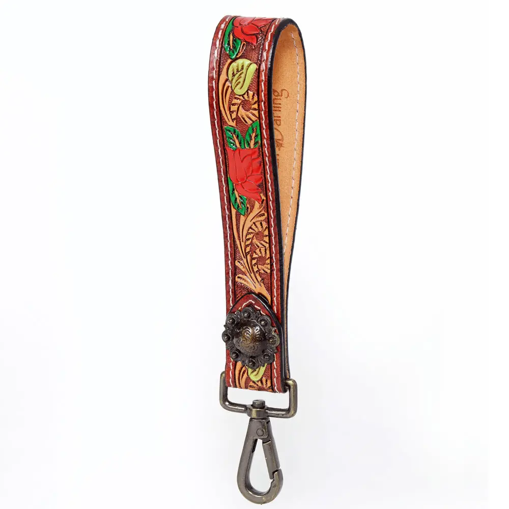 American Darling Hand Tooled Genuine Leather Handle Strap For Wristlet Bag Phone Wrist Keychain Wallet Purse Clutch Cellphone 18