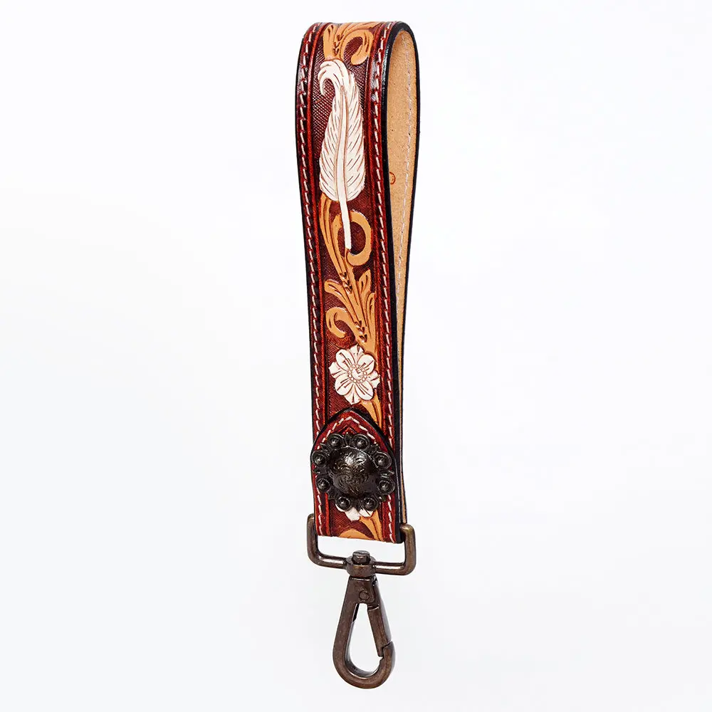 American Darling Hand Tooled Genuine Leather Handle Strap For Wristlet Bag Phone Wrist Keychain Wallet Purse Clutch Cellphone 19