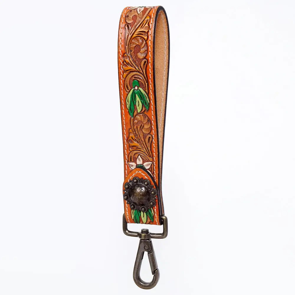 American Darling Hand Tooled Genuine Leather Handle Strap For Wristlet Bag Phone Wrist Keychain Wallet Purse Clutch Cellphone 21