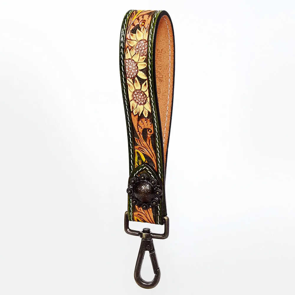 American Darling Hand Tooled Genuine Leather Handle Strap For Wristlet Bag Phone Wrist Keychain Wallet Purse Clutch Cellphone 22