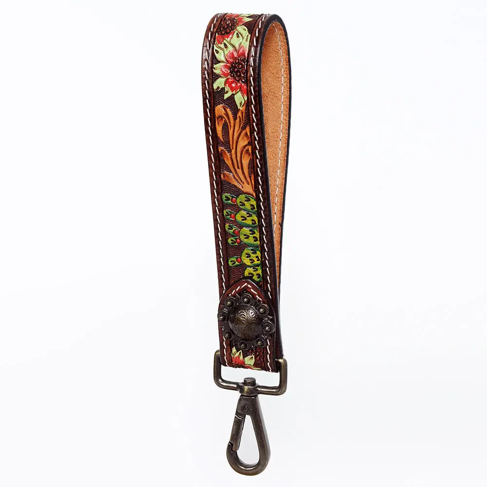 American Darling Hand Tooled Genuine Leather Handle Strap For Wristlet Bag Phone Wrist Keychain Wallet Purse Clutch Cellphone 24