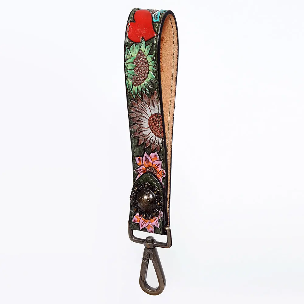 American Darling Hand Tooled Genuine Leather Handle Strap For Wristlet Bag Phone Wrist Keychain Wallet Purse Clutch Cellphone 25