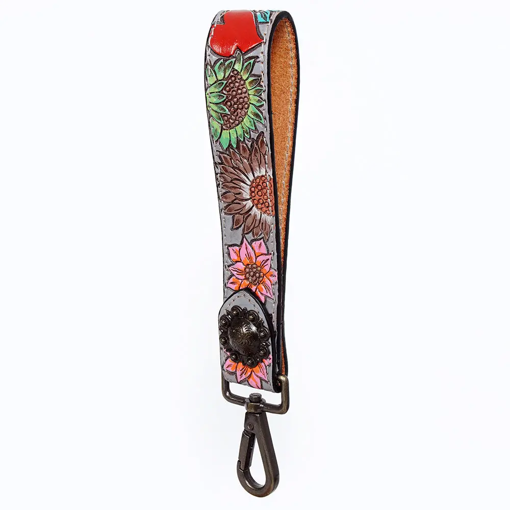 American Darling Hand Tooled Genuine Leather Handle Strap For Wristlet Bag Phone Wrist Keychain Wallet Purse Clutch Cellphone 26